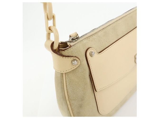 Salvatore Ferragamo Borsa a tracolla e borsa a mano Ferragamo Gancini in pelle scamosciata Beige - vista 16