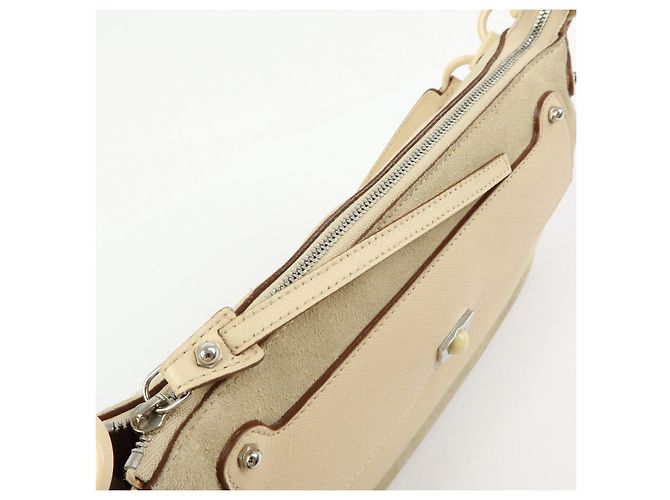 Salvatore Ferragamo Borsa a tracolla e borsa a mano Ferragamo Gancini in pelle scamosciata Beige - vista 19