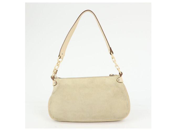 Salvatore Ferragamo Borsa a tracolla e borsa a mano Ferragamo Gancini in pelle scamosciata Beige - vista 2