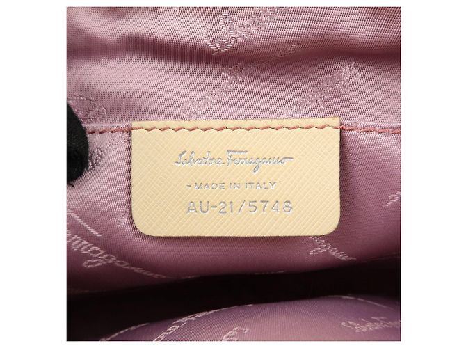 Salvatore Ferragamo Borsa a tracolla e borsa a mano Ferragamo Gancini in pelle scamosciata Beige - vista 23
