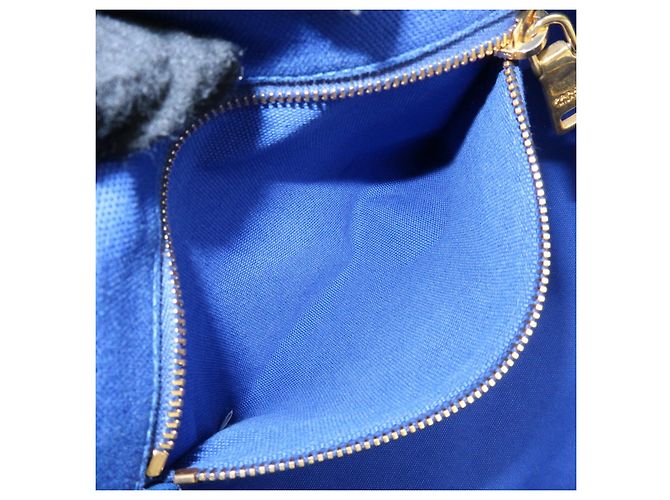 PRADA Borsa Tote 2Way in Tela Canapa con Logo Triangolare Blu BN2642 - vista 23
