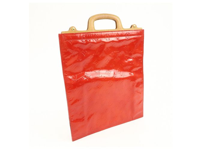 Borsa Louis Vuitton Monogram Vernis Stanton Rouge M91078 - vista 4