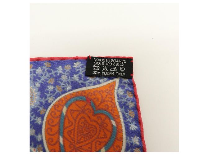 Hermès HERMES Carré 45 Seta 100% L'Arbre de vie Foulard Blu Rosso Multicolore - vista 8