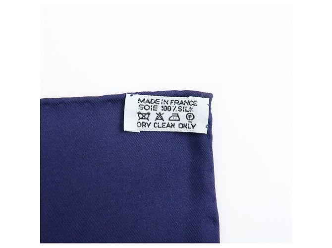 Hermès HERMES Carre 70 Seidentuch 100% Seide Tattersalles Navy Beige - Ansicht 16