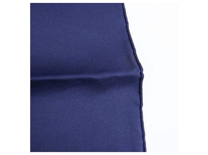 Hermès HERMES Carre 70 Seidentuch 100% Seide Tattersalles Navy Beige - Ansicht 8