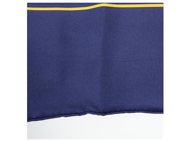Hermès HERMES Carre 70 Seidentuch 100% Seide Tattersalles Navy Beige - Ansicht 9