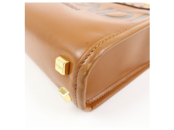 FENDI Borsa a mano 2Way Sunshine Shopper Small in pelle Marrone 8BS092 - vista 13