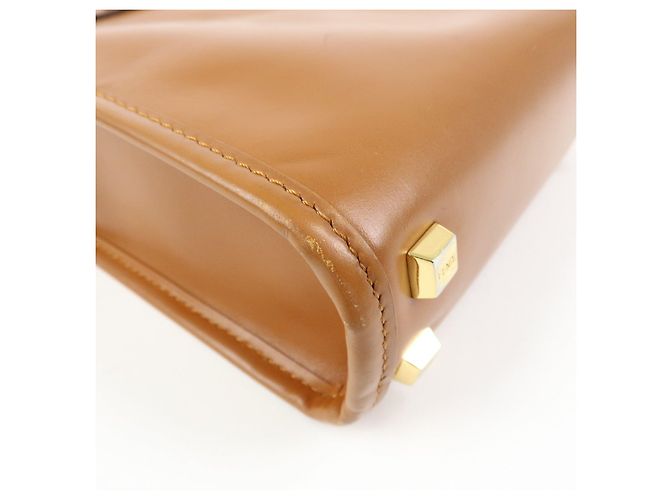 FENDI Borsa a mano 2Way Sunshine Shopper Small in pelle Marrone 8BS092 - vista 14