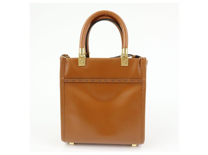 FENDI Borsa a mano 2Way Sunshine Shopper Small in pelle Marrone 8BS092 - vista 2