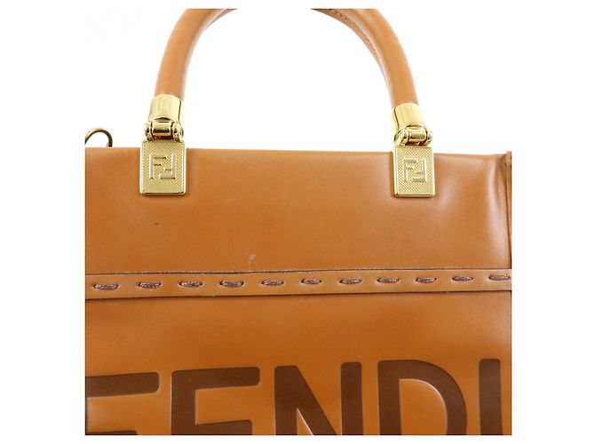 FENDI Borsa a mano 2Way Sunshine Shopper Small in pelle Marrone 8BS092 - vista 20