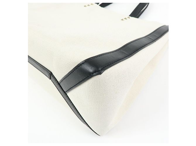 VALENTINO Rockstud Canvas Leather Tote Bag Natural Black - Ansicht 12