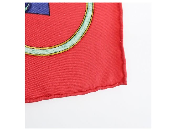 Hermès HERMES Carre 45 Seidentuch 100% Seide L’INSTRVCTION DV ROY Red Navy - Ansicht 11