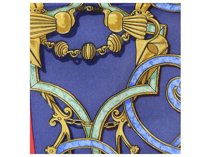 Hermès HERMES Carre 45 Seidentuch 100% Seide L’INSTRVCTION DV ROY Red Navy - Ansicht 12