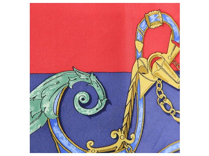 Hermès HERMES Carre 45 Seidentuch 100% Seide L’INSTRVCTION DV ROY Red Navy - Ansicht 13