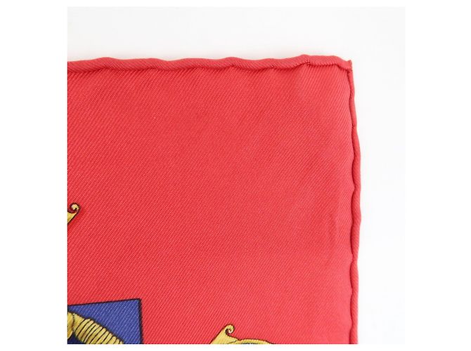 Hermès HERMES Carre 45 Seidentuch 100% Seide L’INSTRVCTION DV ROY Red Navy - Ansicht 15