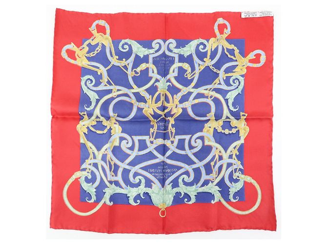 Hermès HERMES Carre 45 Seidentuch 100% Seide L’INSTRVCTION DV ROY Red Navy - Ansicht 2