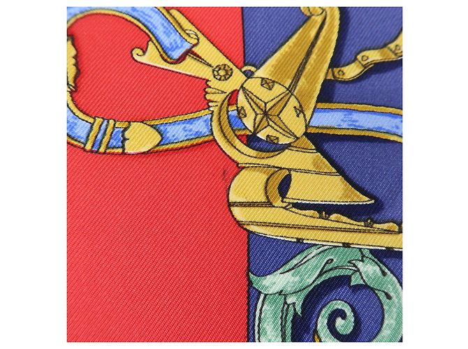 Hermès HERMES Carre 45 Seidentuch 100% Seide L’INSTRVCTION DV ROY Red Navy - Ansicht 7