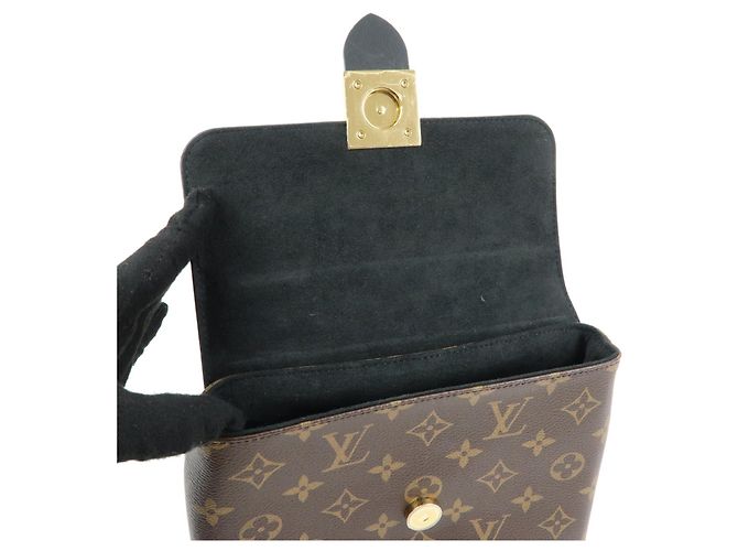 Louis Vuitton Monogram Locky BB Borsa a Tracolla 2Way Brown Noir M44141 - vista 9
