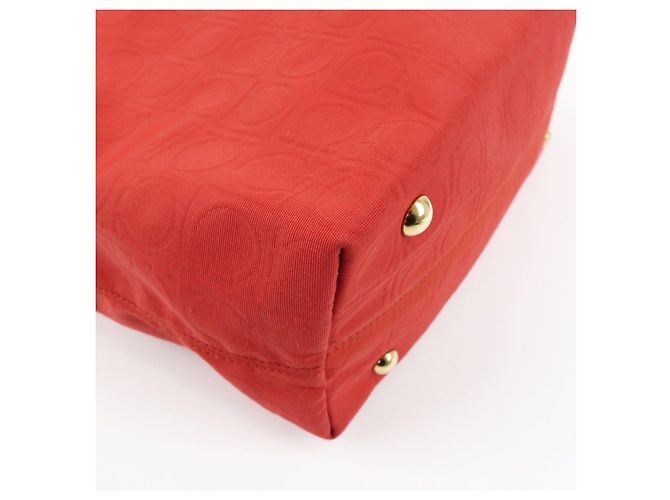 Salvatore Ferragamo Borsa a spalla Ferragamo Gancini Canvas Leather Tote OSAKA 2004 Red - vista 10