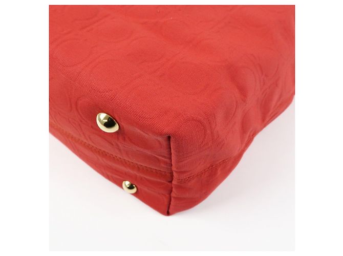 Salvatore Ferragamo Borsa a spalla Ferragamo Gancini Canvas Leather Tote OSAKA 2004 Red - vista 13