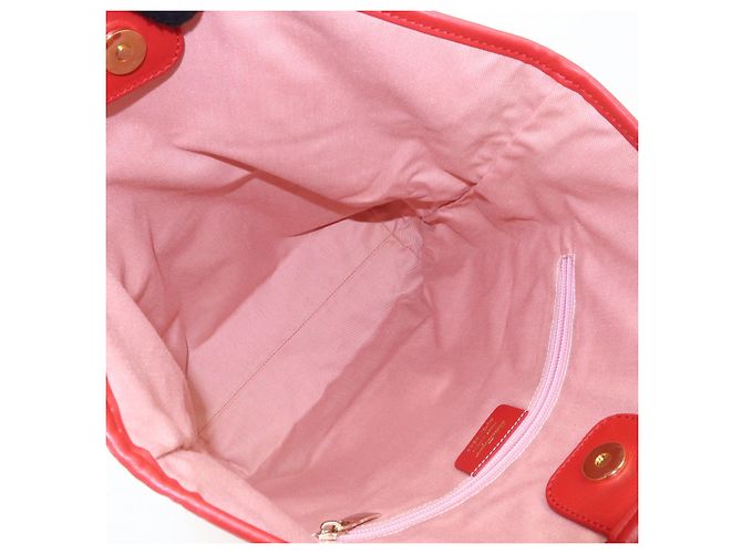 Salvatore Ferragamo Borsa a spalla Ferragamo Gancini Canvas Leather Tote OSAKA 2004 Red - vista 20