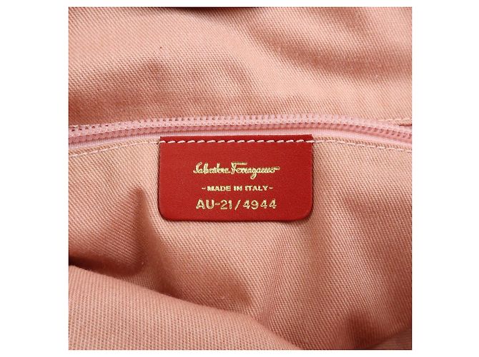 Salvatore Ferragamo Borsa a spalla Ferragamo Gancini Canvas Leather Tote OSAKA 2004 Red - vista 23