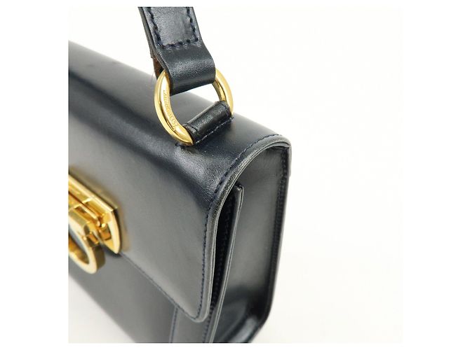 Salvatore Ferragamo Borsa a tracolla in pelle Ferragamo Gancini Navy - vista 14