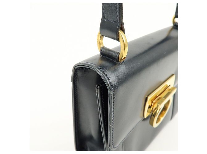 Salvatore Ferragamo Borsa a tracolla in pelle Ferragamo Gancini Navy - vista 15