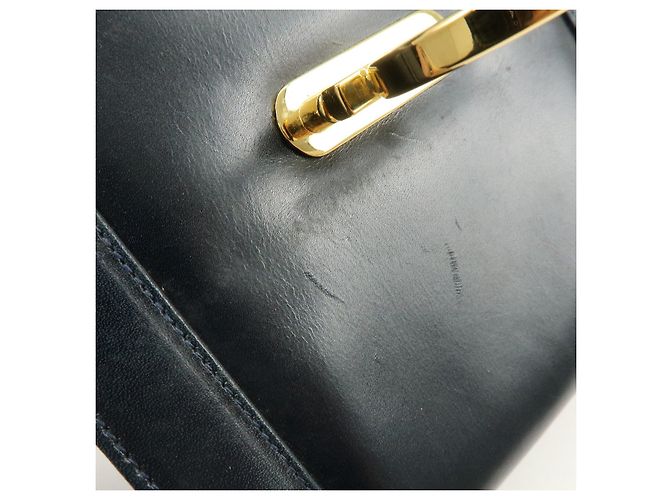Salvatore Ferragamo Borsa a tracolla in pelle Ferragamo Gancini Navy - vista 18