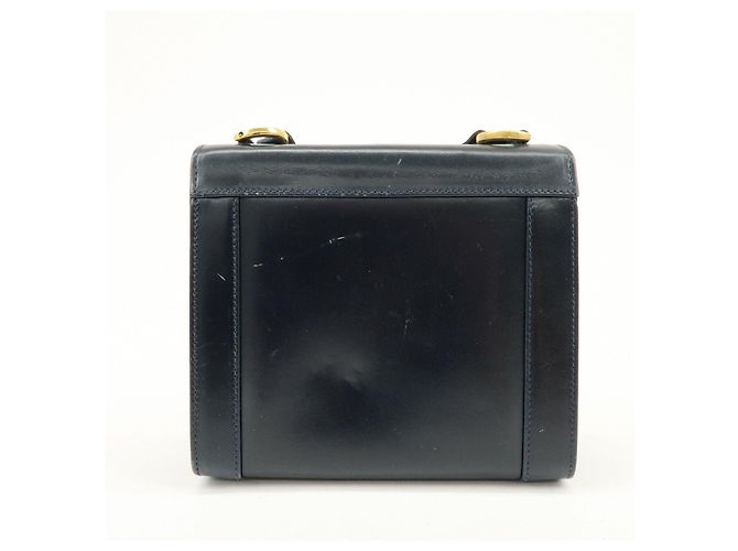 Salvatore Ferragamo Borsa a tracolla in pelle Ferragamo Gancini Navy - vista 2