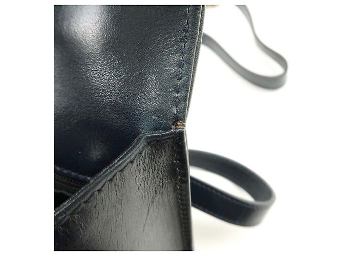 Salvatore Ferragamo Borsa a tracolla in pelle Ferragamo Gancini Navy - vista 22