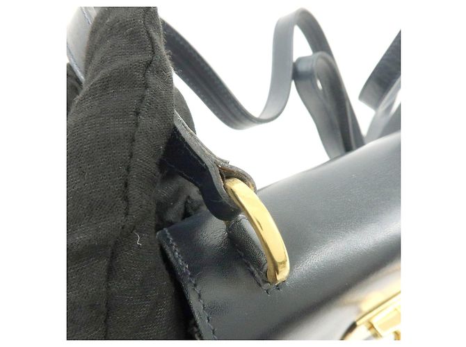 Salvatore Ferragamo Borsa a tracolla in pelle Ferragamo Gancini Navy - vista 9