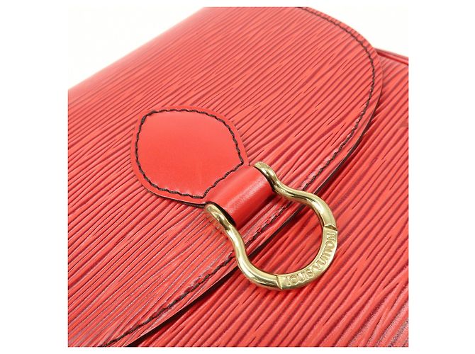Saint-Cloud Louis Vuitton Borsa a tracolla Mini Saint Cloud in pelle Epi Rossa M52217 - vista 18