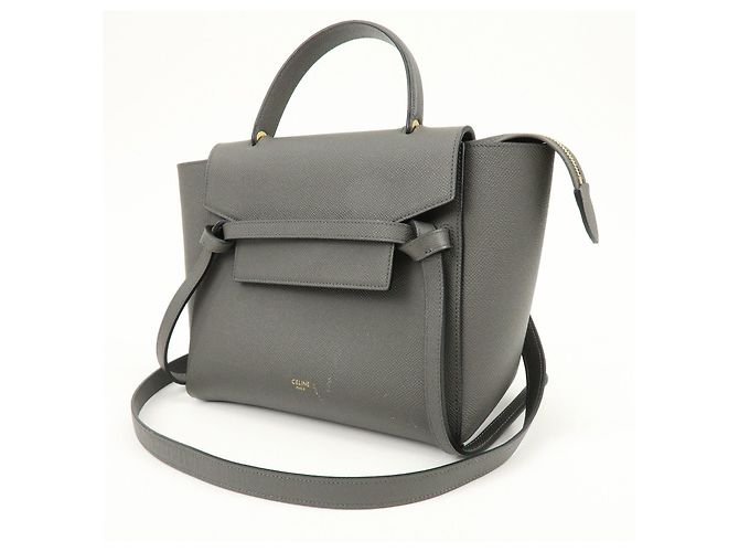 Céline CELINE Borsa Belt Bag in pelle 2Way Borsa a spalla Borsa a mano Grigio - vista 3