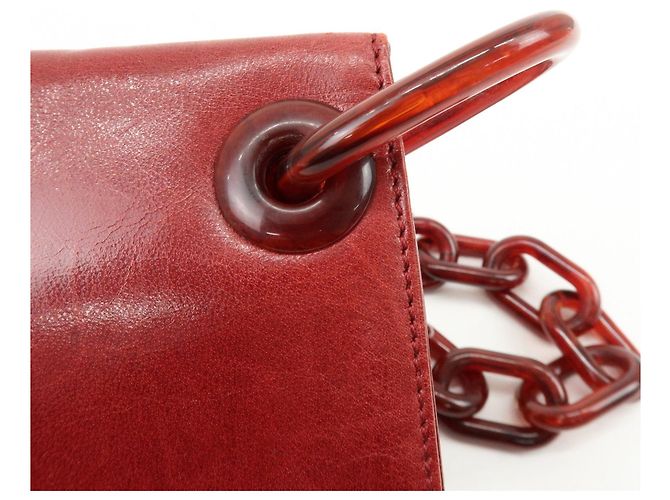 Borsa a tracolla e borsa a mano PRADA in pelle e plastica con catena Logo Rossa - vista 13