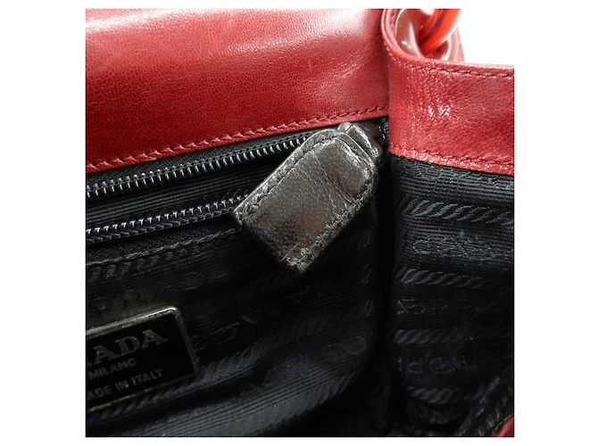 Borsa a tracolla e borsa a mano PRADA in pelle e plastica con catena Logo Rossa - vista 22