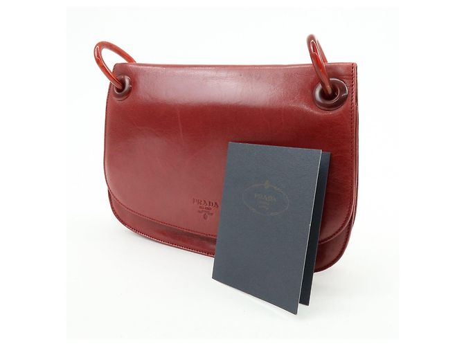 Borsa a tracolla e borsa a mano PRADA in pelle e plastica con catena Logo Rossa - vista 24