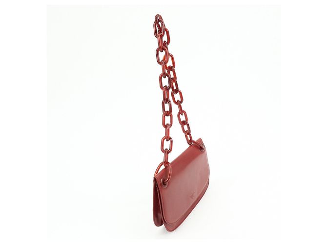 Borsa a tracolla e borsa a mano PRADA in pelle e plastica con catena Logo Rossa - vista 4
