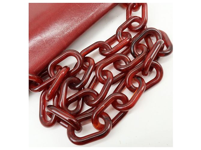 Borsa a tracolla e borsa a mano PRADA in pelle e plastica con catena Logo Rossa - vista 7