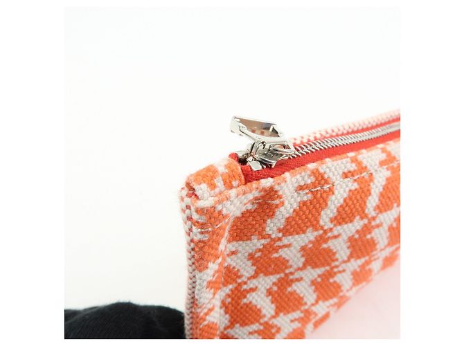 Hermès HERMES Ecole PM Sobre Plano de Algodón Animaux Pixel Orange Red - vista 11