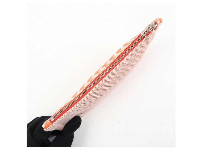 Hermès HERMES Ecole PM Sobre Plano de Algodón Animaux Pixel Orange Red - vista 12