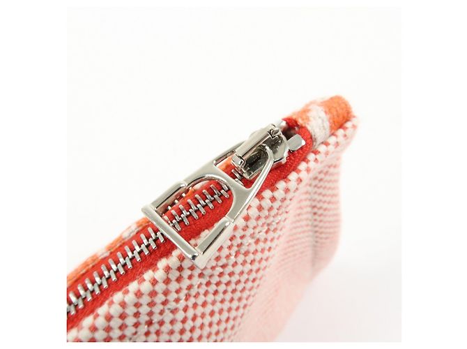 Hermès HERMES Ecole PM Sobre Plano de Algodón Animaux Pixel Orange Red - vista 13