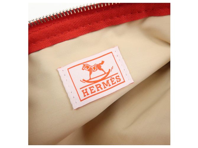 Hermès HERMES Ecole PM Sobre Plano de Algodón Animaux Pixel Orange Red - vista 15