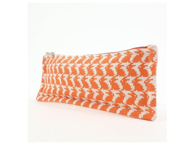Hermès HERMES Ecole PM Sobre Plano de Algodón Animaux Pixel Orange Red - vista 3