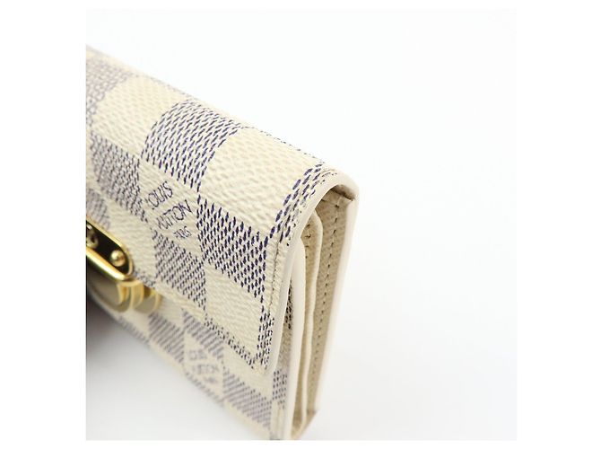 Louis Vuitton Damier Azur Compact Wallet Portefeuille Koala N60013 - vista 10