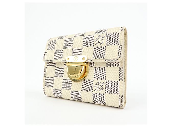 Louis Vuitton Damier Azur Compact Wallet Portefeuille Koala N60013 - vista 3