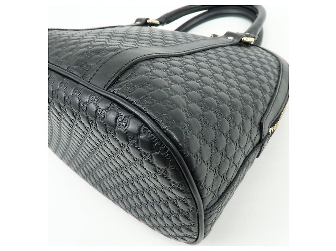 GUCCI Borsa a mano e a tracolla 2WAY in pelle Micro Guccissima Nero 449663 - vista 13