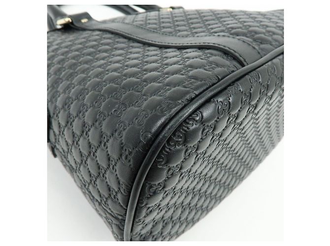 GUCCI Borsa a mano e a tracolla 2WAY in pelle Micro Guccissima Nero 449663 - vista 14