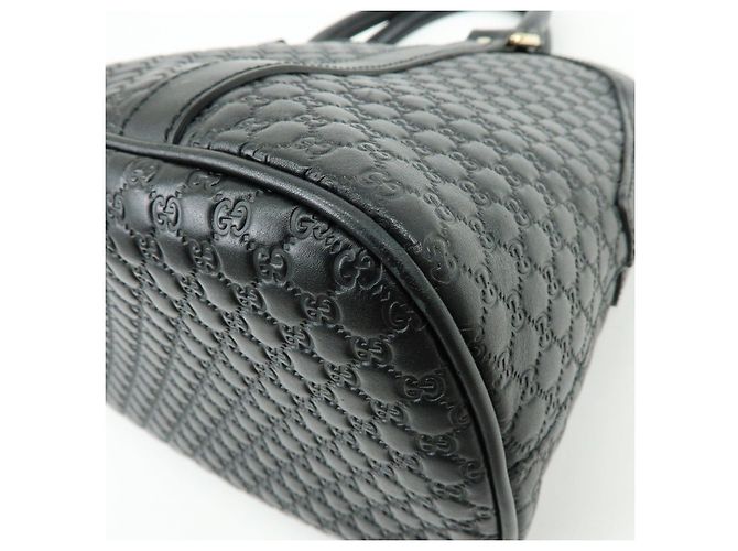 GUCCI Borsa a mano e a tracolla 2WAY in pelle Micro Guccissima Nero 449663 - vista 15