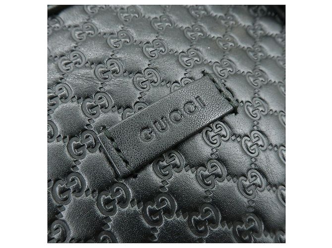 GUCCI Borsa a mano e a tracolla 2WAY in pelle Micro Guccissima Nero 449663 - vista 18